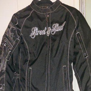 Street & Steele Woman's Black Motorcycle Armored Jacket